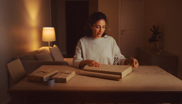 Mujer leyendo un libro sentada en la cama de un dormitorio con iluminaci&oacute;n c&aacute;lida y ambiente tranquilo