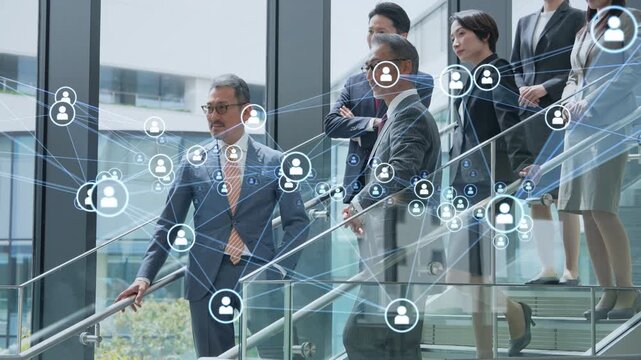 ビジネスグループとネットワーク。人材、採用、コネクション、経営、企業、組織、人脈、チームワーク、雇用