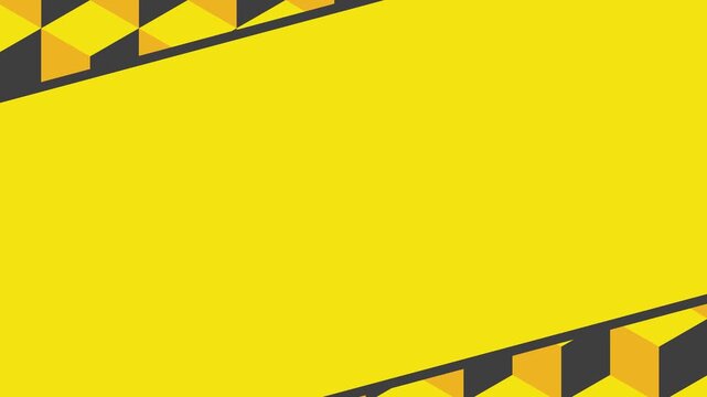 Animated Yellow Black Isometric Cube Pattern Border Reveal Transition Moving Diagonally Across The Frame 4K 60 fps