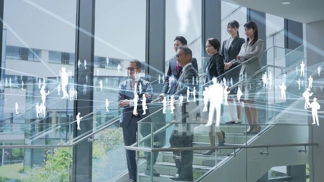ビジネスグループとネットワーク。人材、採用、コネクション、経営、企業、組織、人脈、チームワーク、雇用