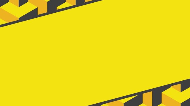 Animated Yellow Black Interlocking Three Dimensional Block Pattern Border Reveal Transition With Diagonal Movement 4K 60 fps