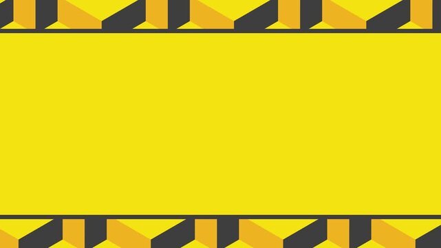 Animated Yellow Black Interlocking Block Pattern Horizontal Border Reveal Transition Moving From Right To Left 4K 60 fps