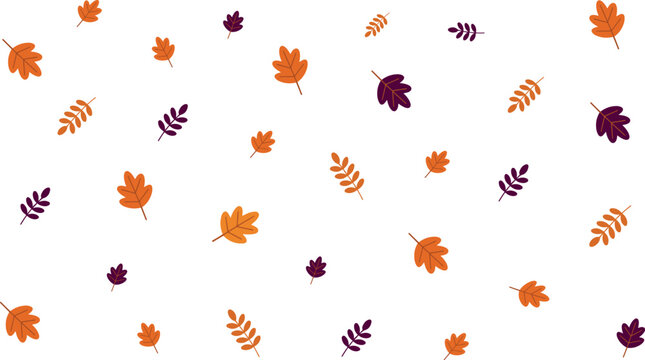 Autumn Leaves Seamless Pattern Background Vector Isolated on White Background