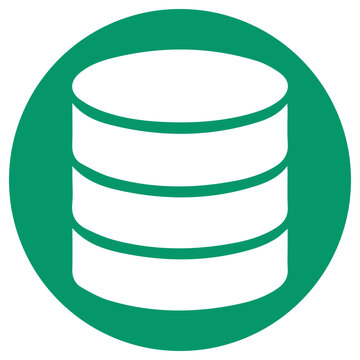 Green database icon vector, flat server storage symbol, digital data center sign, cloud computing and information management graphic