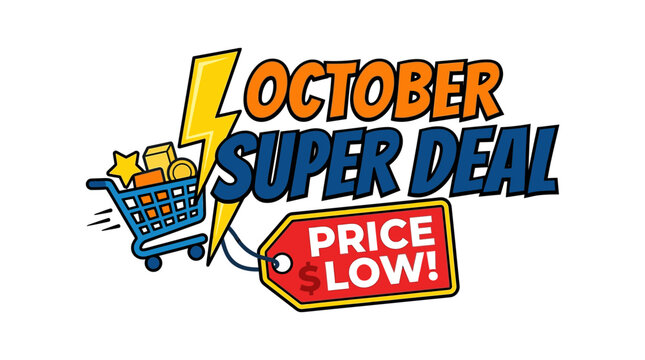 October Super Deal Shopping Sale Graphic Illustration