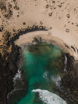 Caleta del Mojon Blanco Waves and Stone Circles Lanzarote