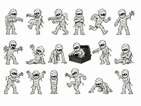 set of cartoon characters
