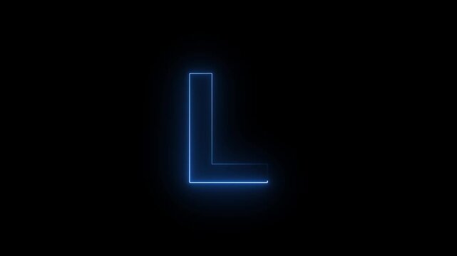 Glowing Neon Letter L Futuristic Alphabet Initial Logo Sign Lighted Typography On Dark Isolated Background Stock Photo.