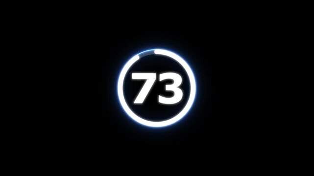 Countdown timer from 80 to 0 seconds real time. Modern flat design of countdown animation isolated on transparent background with alpha channel 80 Seconds Digital Countdown Timer Animation