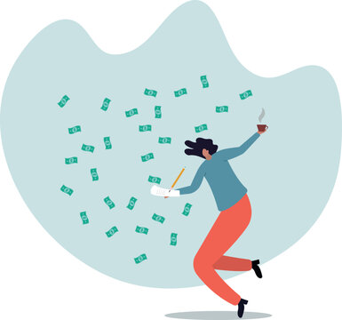 Make money from writing blog online, monetize content, get income or earning from affiliate links.life and employment of people.flat design.