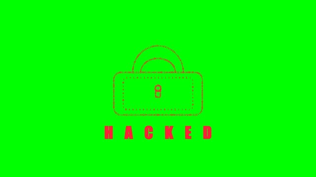 Digital Lock Icon with Binary Code on Green Background