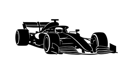 Fototapeta premium Formula One Race Car Silhouette Vector Icon