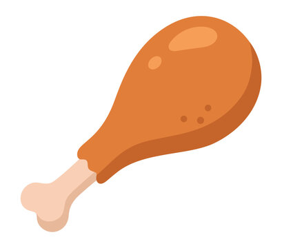 Fried chicken drumstick and roasted poultry leg with bone