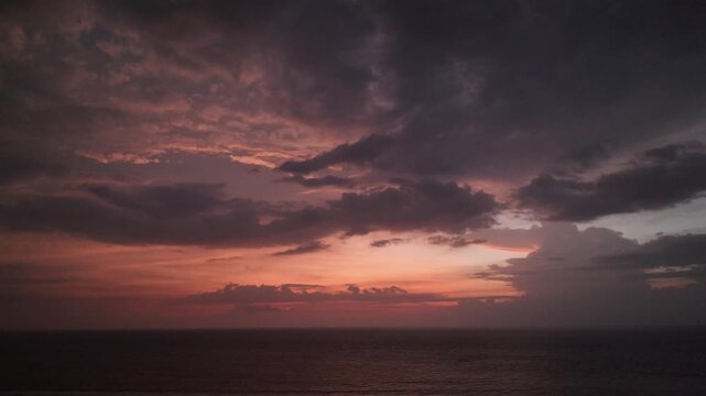 Natural landscape of beachfront view from hotel on Gili Trawangan island in Lombok, Indonesia at dusk