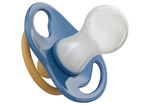 Colorful baby pacifier or dummy isolated on a transparent or white background