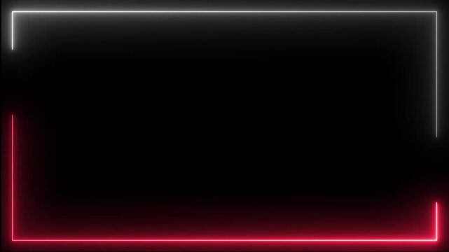 Neon Glowing Border Frame Animation | Pink & Blue Light Background