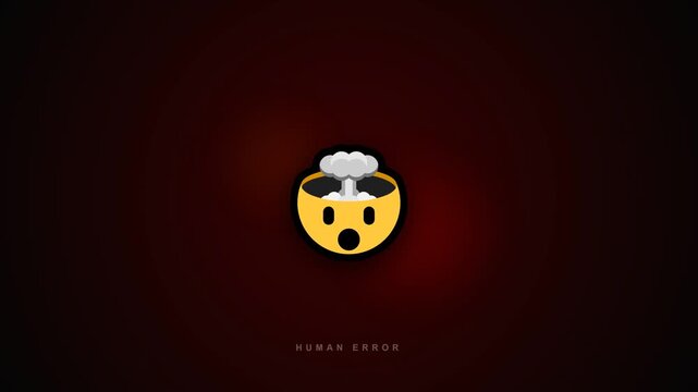 Creative emoji with exploding head on dark red background