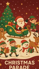 Fototapeta premium Festive Christmas parade illustration.