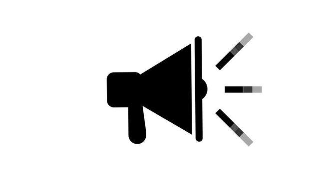 Black Megaphone Icon Silhouette for Public Announcements Communication Marketing Alerts and Audio Broadcasting on a White Background Isolated Vector