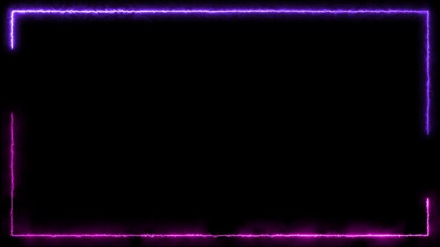 Green & Pink Neon Border Animation | Glowing Frame Light Effect | 4K