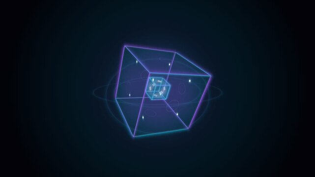 4D Tesseract Monolith Hypercube Sci Fi Motion Graphic 2K