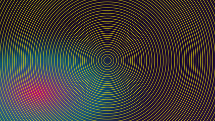 Abstract Concentric Arc Crescent Waves Background with Hexagonal Honeycomb Slat Tiles in Hyper Synthwave Pink - Modern Orbital Concentric Circles 3D Vector Graphic © WonderKidsArtStud94