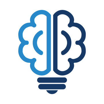 Human brain with electric bulb lamp for Innovation or creativity, with abstract concept. 