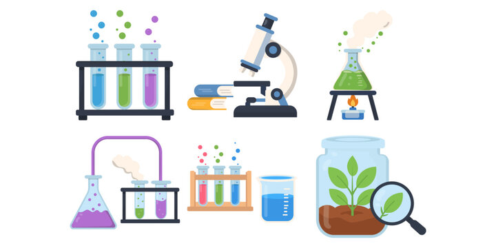 School Science Experiment Lab Illustration