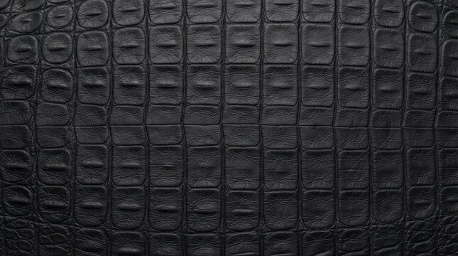 Black crocodile leather texture pattern macro detail
