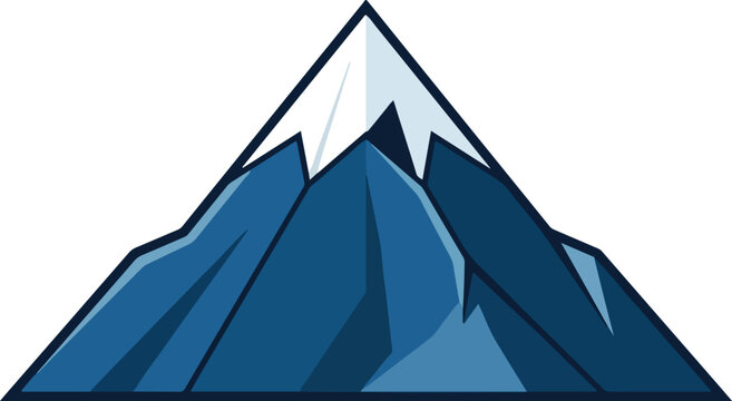 Snow capped mountain peak standing tall against a white background