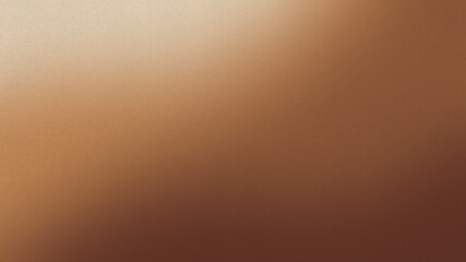 Abstract grainy gradient background featuring warm brown, bronze, and soft cream color blend with subtle noise texture. for social media banner, cover art, poster design, and presentation. © NUR