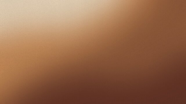 Abstract grainy gradient background featuring warm brown, bronze, and soft cream color blend with subtle noise texture. for social media banner, cover art, poster design, and presentation.