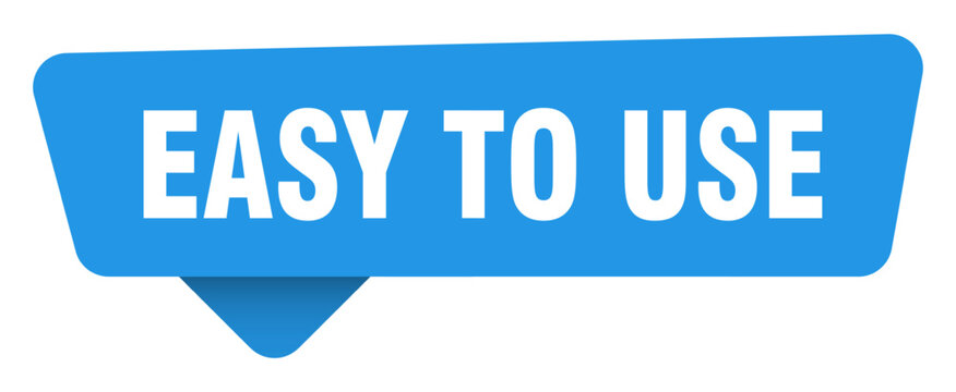 easy to use sticker. easy to use blue sign isolated on transpatent background