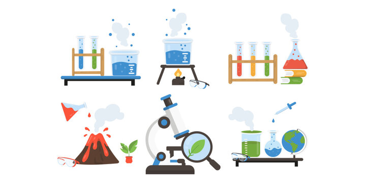 School Science Experiment Lab Illustration