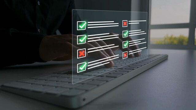 Online questionnaire with checklist verification and response tracking. Modern digital platform supports assessment, feedback collection and efficient data management.	
