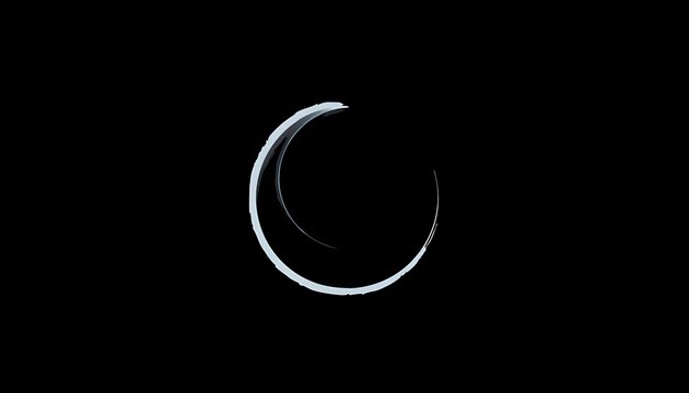 Crescent moon phase during solar eclipse against transparent background