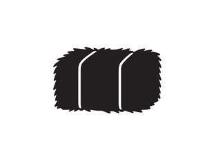 Black silhouette of a rustic hay bale for autumn harvest and Halloween farm scene decoration © CreativeKeya