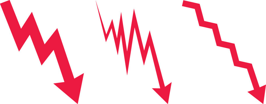 Red Downward Market Trend Icon