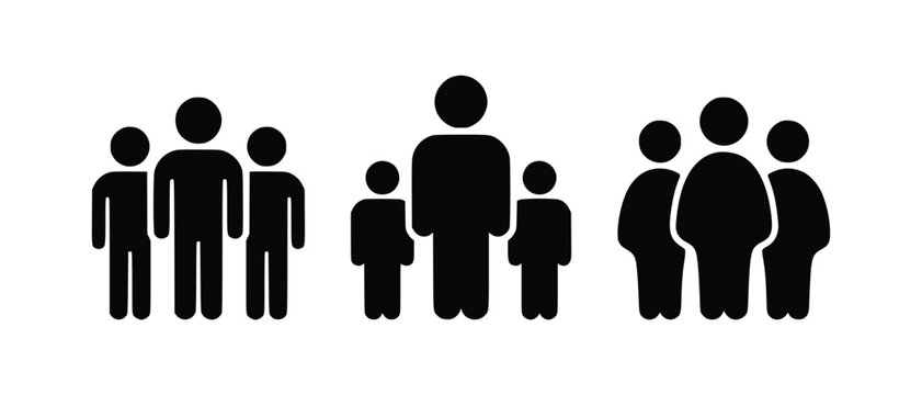 Group of people or group of users .friends flat icon for apps and websites. people icon image. Monochrome icon	