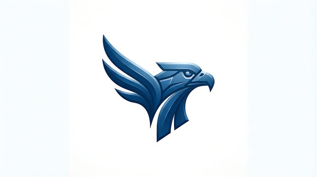 Futuristic Blue Eagle Corporate Logo Icon Vector Graphic Design