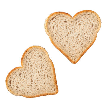Heart-shaped bread slices