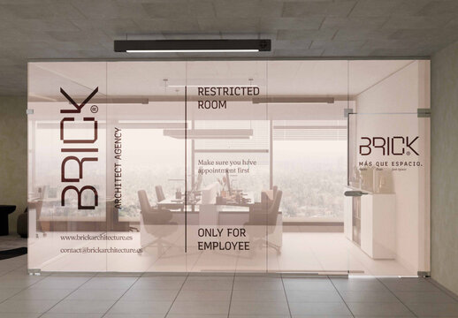 Office Glass Room Mockup