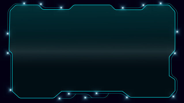 Futuristic Digital Interface Frame with Glowing Cyan Lines and Lights technology