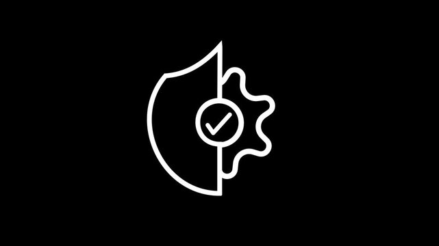 Minimalist neon shield icon with a check mark, symbolizing security, protection, safety, verification, authentication, and trusted access.