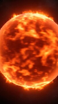 Intense Fiery Planet Exploding In Deep Space Galaxy Background