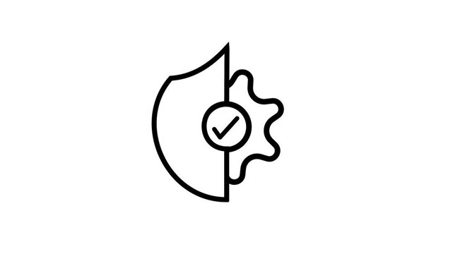 Minimalist neon shield icon with a check mark, symbolizing security, protection, safety, verification, authentication, and trusted access.