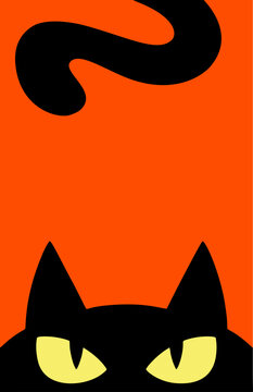 Spooky Black Cat Halloween Event Promotion Background for Posters, Flyers, Invitations, and Social Media