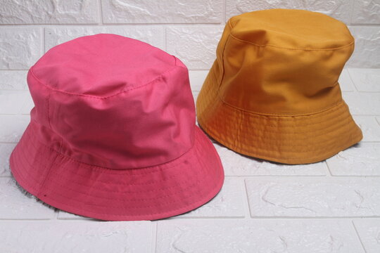 hats on a  white table
