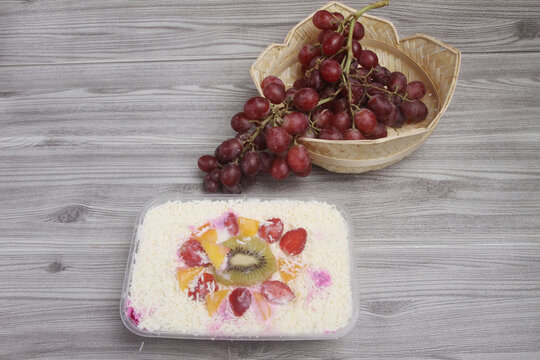 cheesecake with fruits on a table
