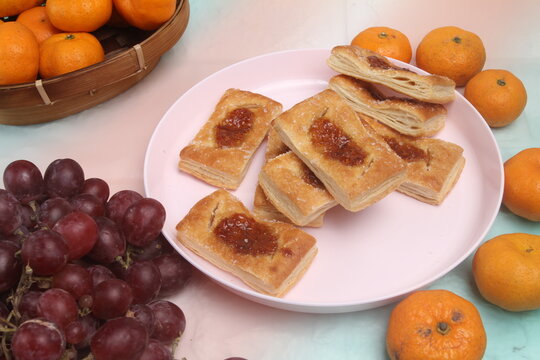 homemade apple pie with orange